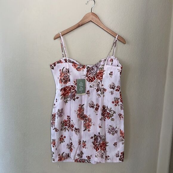 NWT Brock Collection x H&M Floral Short Mini Dress White Pink LG - Picture 13 of 17